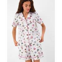 ACCESSORIZE Pure Cotton Coffee Print Pyjama Set White Mix