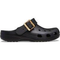 Crocs Buckle Flat Clogs Black