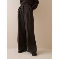 Nobody's Child Crepe Wide Leg Trousers Brown