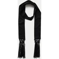 M&S Black Tuxedo Tassel Skinny Scarf Black