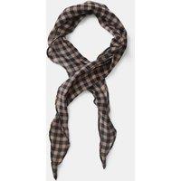 M&S Warm Small Check Edged Scarf Orange Mix