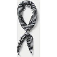 M&S Knitted Toggle Mono Stripe Scarf White/Black