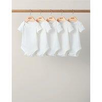 Mamas & Papas 5 Pack Pure Cotton Welcome Bodysuits (0-24 Mths) White