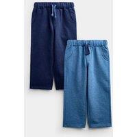 JoJo Maman Bb 2 Pack Pure Cotton Joggers (1-5 Yrs) Navy