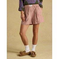 Joules Pure Cotton Striped Shorts Brown Mix