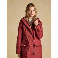 Joules Waterproof Hooded Longline Raincoat Burgundy