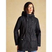Joules Waterproof Hooded Longline Raincoat Black