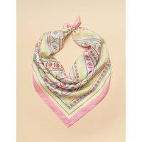 Joules Pure Silk Floral Striped Square Scarf Multi