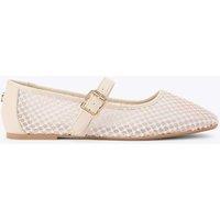 Kurt Geiger Mesh Embellished Flat Ballet Pumps White