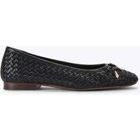 Kurt Geiger Leather Woven Bow Flat Ballet Pumps Black