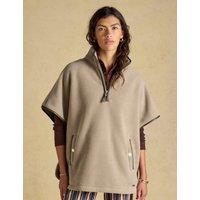 Joules Fleece Funnel Neck Short Cape Jacket Neutral