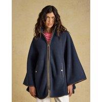 Joules Fleece High Neck Zip Up Cape Navy