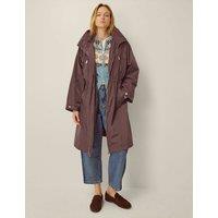 Monsoon Funnel Neck Hooded Raincoat Chocolate