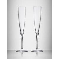 Waterford Set of 2 Waterford Trumpet Champagne Flutes Clear