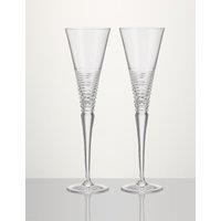 Waterford Set of 2 Circon Crystal Champagne Flutes Clear