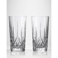 Waterford Set of 2 Lismore Crystal Hi Ball Glasses Clear