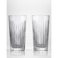 Waterford Set of 2 Aras Crystal Hi Ball Glasses Clear