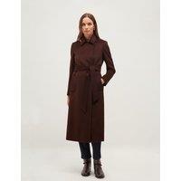 HOBBS Pure Wool Double Breasted Trench Coat Brown