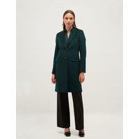 HOBBS Pure Wool Single Breasted Tailored Coat Green