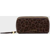 Katie Loxton Faux Leather Leopard Fold-Out Makeup Bag Brown Mix