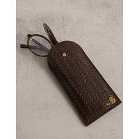 Katie Loxton Faux Leather Woven Glasses Sleeve Chocolate