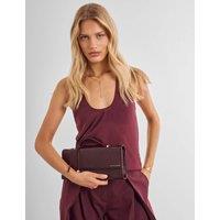 Katie Loxton Faux Leather Top Handle Clutch Bag Cherry Red