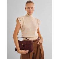 Katie Loxton Faux Suede Shoulder Cross Body Bag Cherry Red