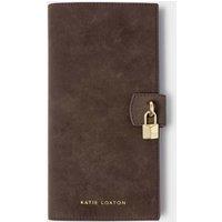 Katie Loxton Faux Suede Travel Wallet Passport Holder Chocolate