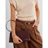Katie Loxton Faux Suede Shoulder Bag Cherry Red
