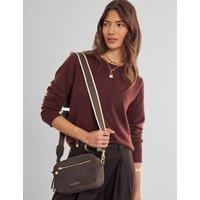 Katie Loxton Faux Suede Cross Body Bag Chocolate