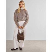 Katie Loxton Faux Leather Shoulder Cross Body Grab Bag Chocolate