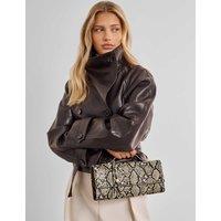 Katie Loxton Snake Effect Clutch Bag Beige Mix