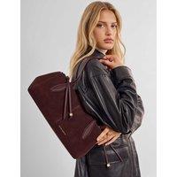 Katie Loxton Faux Suede Structured Shoulder Bag Cherry Red