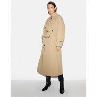 Jigsaw Pure Cotton Belted Double Breasted Trench Coat Stone