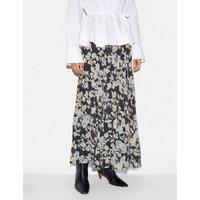 Jigsaw Floral Midi Slip Skirt Black Mix