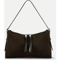 Jigsaw Suede Shoulder Bag Khaki