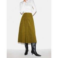 Jigsaw Cord Textured Midi A Line Skirt Green