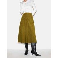 Jigsaw Cord Textured Midi A Line Skirt Green