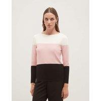 HOBBS Colour Block Crew Neck Jumper Pink Mix
