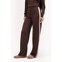 Chinti & Parker Striped Straight Leg Trousers with Wool Dark Brown