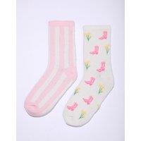 Boux Avenue 2 Pack Cowgirl Ankle High Socks Multi