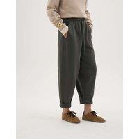 HUSH Cotton Rich Jack Barrel Leg Joggers Dark Khaki