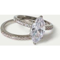M&S Platinum Plated Engagement Ring Stack Silver