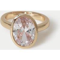 M&S 14ct Gold Plated Cubic Zirconia Ring Gold