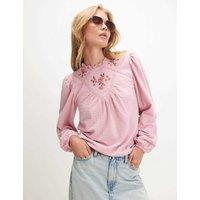 River Island Embroidered Blouse Pink Mix