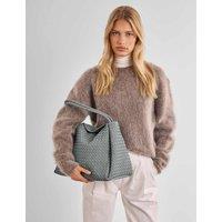 Katie Loxton Faux Leather Woven Slouchy Shoulder Bag Grey