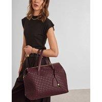 Katie Loxton Faux Leather Woven Cabin Bag Cherry Red