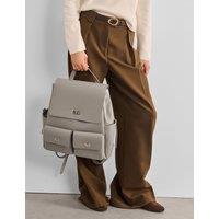Katie Loxton Faux Leather Twist Lock Work Backpack Grey