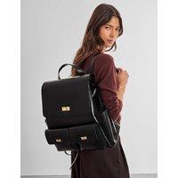 Katie Loxton Faux Leather Twist Lock Work Backpack Black