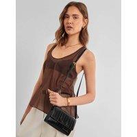 Katie Loxton Faux Leather Textured Clutch Cross Body Bag Black